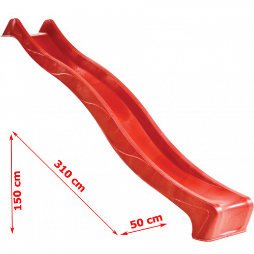 Tobogan KBT,Lungime 310 cm, Inaltime de asezare 150 cm rosu